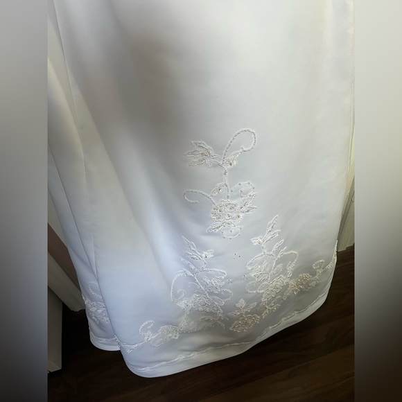 Plus Size Wedding Dress - size 22W White with beading and beautiful train - Picture 13 of 16